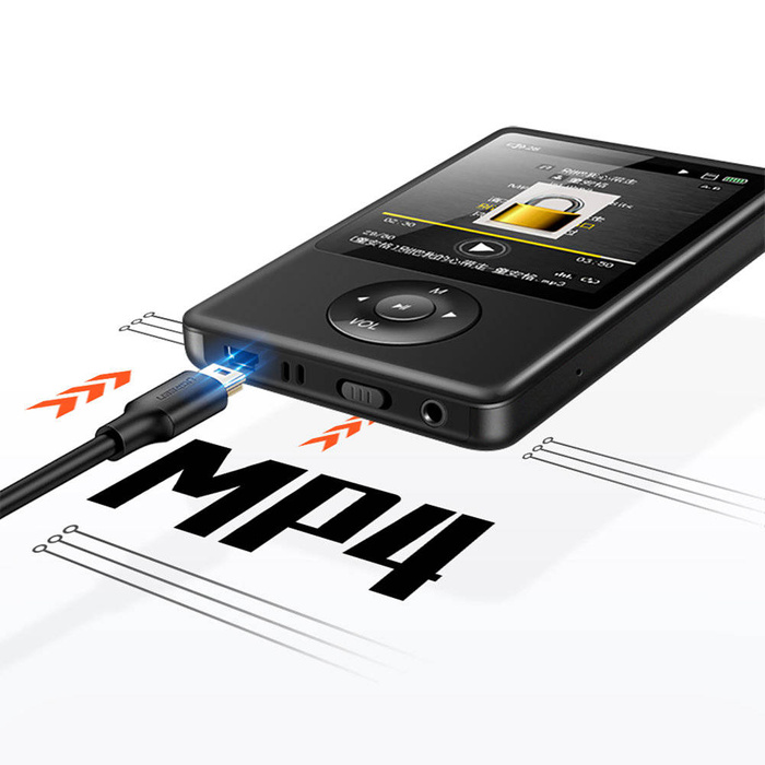 Cable USB chapado en oro de 5 pines Ugreen - mini USB 0.25m negro (US132)