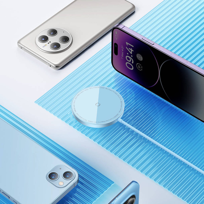 Cargador magnético Baseus Simple Mini3 MagSafe Qi 15W azul