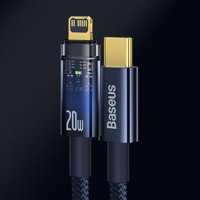 Baseus Explorer Series Auto Power-Off Fast Charging Data Cable Type-C to IP 20W 1m Blue