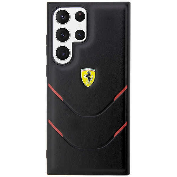 Cover Ferrari FEHCS23LPBAK S23 Ultra S918 nero/nerocase Linee di timbro a caldo Case
