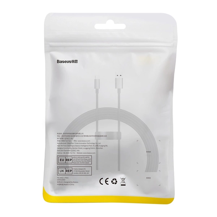 Baseus Superior Series USB-A / USB-C 100W-Kabel für Huawei / Honor 1,5 m – Schwarz