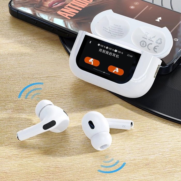 Dudao U19 In-Ear TWS kabelloser Bluetooth 5.3 Kopfhörer mit LED-Anzeige – Weiß