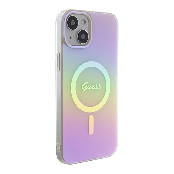 Coque Guess GUHMP15SHITSP iPhone 15 6.1" rose/pink hardcase IML Iridescent MagSafe Case