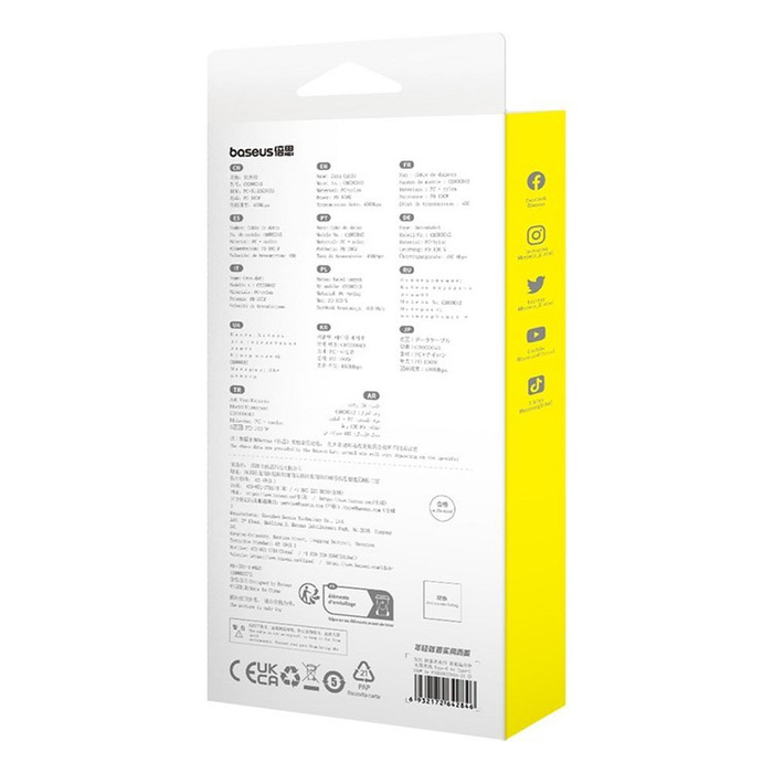 BASEUS kabel Typ C do Typ C Explorer Power Delivery 100W 1m różowy P10319703411-00 / CB000043