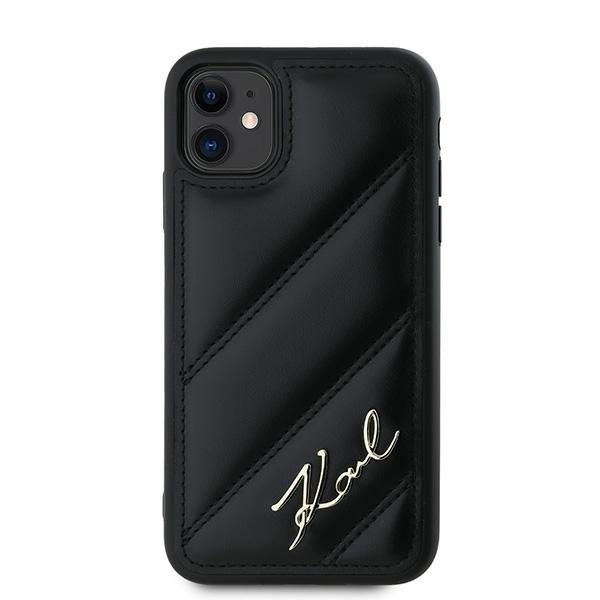 Karl Lagerfeld KLHCN61PQDSMGK iPhone 11 / Xr 6.1" czarny/black hardcase Diagonal Quilted Script