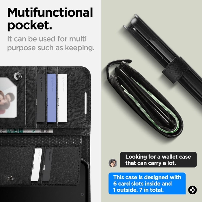 Hülle Spigen Brieftasche "s" Plus Galaxy A54 5G Schwarz