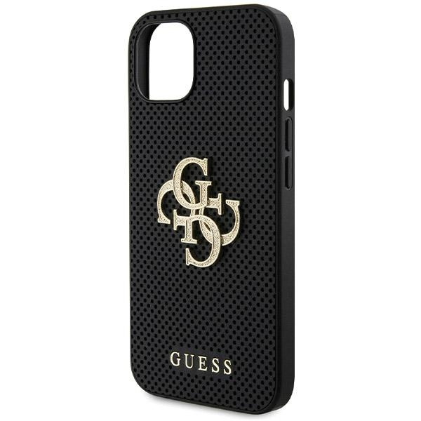 Funda Guess GUHCP15SPSP4LGK iPhone 15 6.1" negro/negro durocase Piel Perforada 4G Glitter Logotipo Case