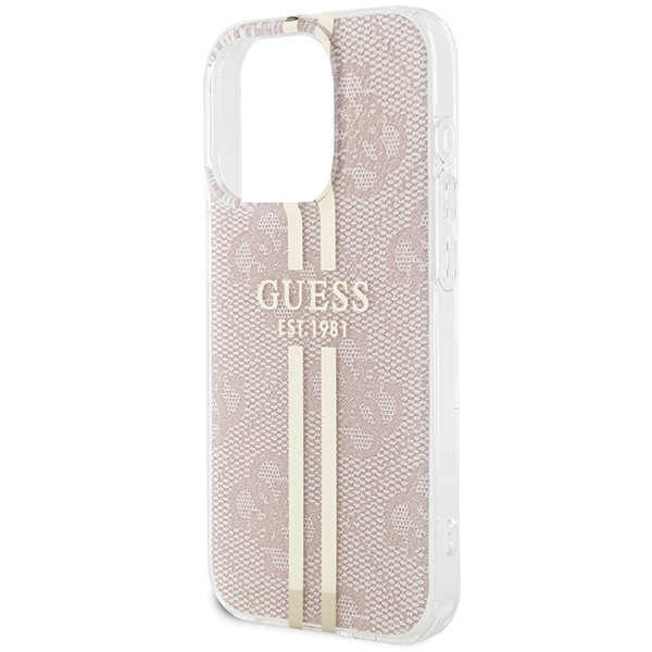 Etui Guess GUHCP14XH4PSEGP iPhone 14 Pro Max 6.7" różowy/pink hardcase IML 4G Gold Stripe Case