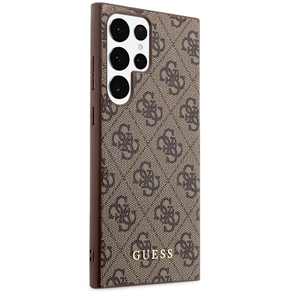 Coque Guess GUHCS23LG4GFBR S23 Ultra S918 marron/marron dur case 4G Metal Gold Logo Case