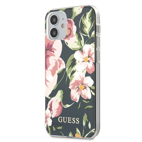 Case GUESS Apple iPhone 12 Mini N°3 Flower Collection Navy blue Case