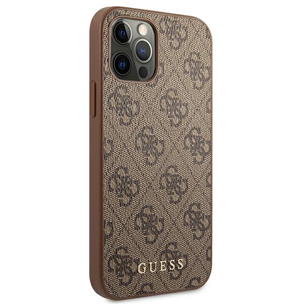 Case GUESS Apple iPhone 12 12 Pro 4G Metal Gold Logo Bronze Hardcase
