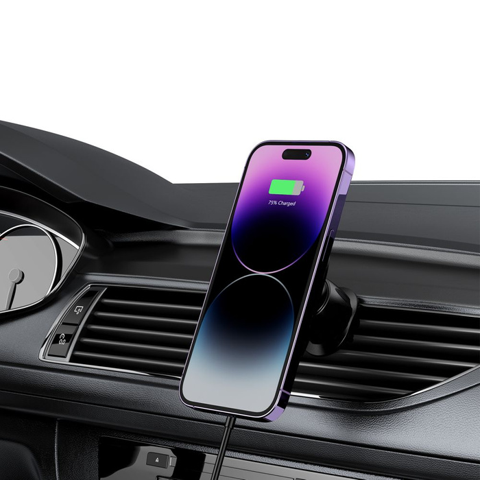 TECH-PROTECT MM15W-V1 MagNETIC MagSafe VENT CAR MOUNT WIRELESS CHARGER 15W BLACK