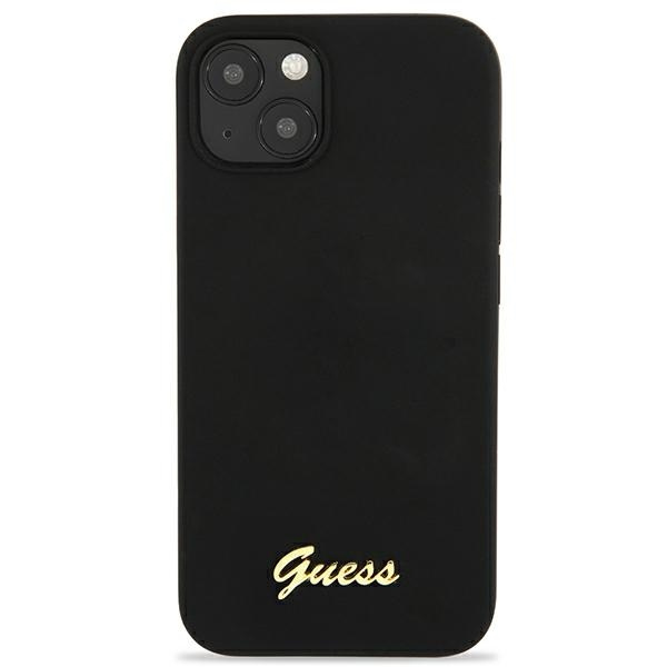 Coque GUESS Apple iPhone 13 Silicone Script Or Logo Noir Durcase