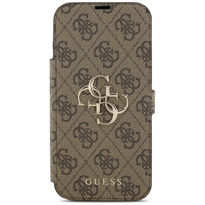 Etui Guess Book 4G Metal Logo do iPhone  17 Pro Max brązowy