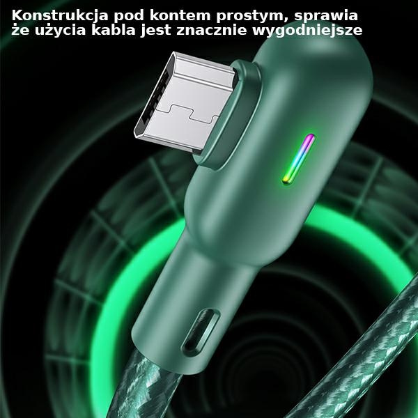 Cavo Angolare USAMS USB-A MicroUSB U57 1.2m 2A Verde