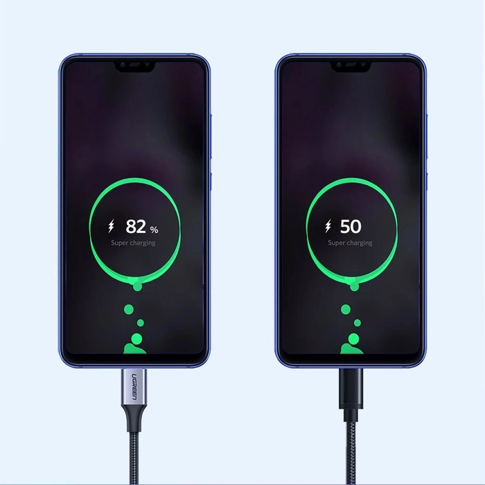 Cavo UGREEN USB-C QuickCharge 3.0 nichelato con spina in alluminio 1.5m nero