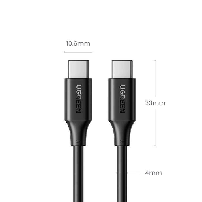 Câble USB-C vers USB-C UGREEN 15177, 1,5m (noir)