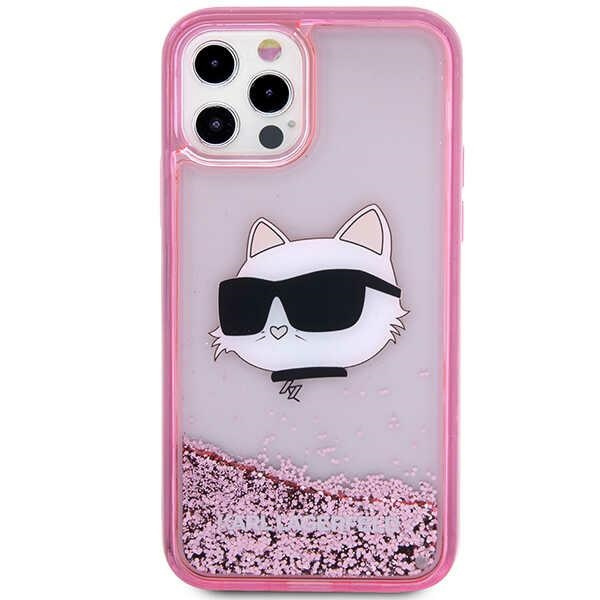 Hülle Karl Lagerfeld KLHCP12MLNCHCP iPhone 12/ 12 Pro 6.1" rosa/rosa hartcase Glitter Choupette Kopf Case