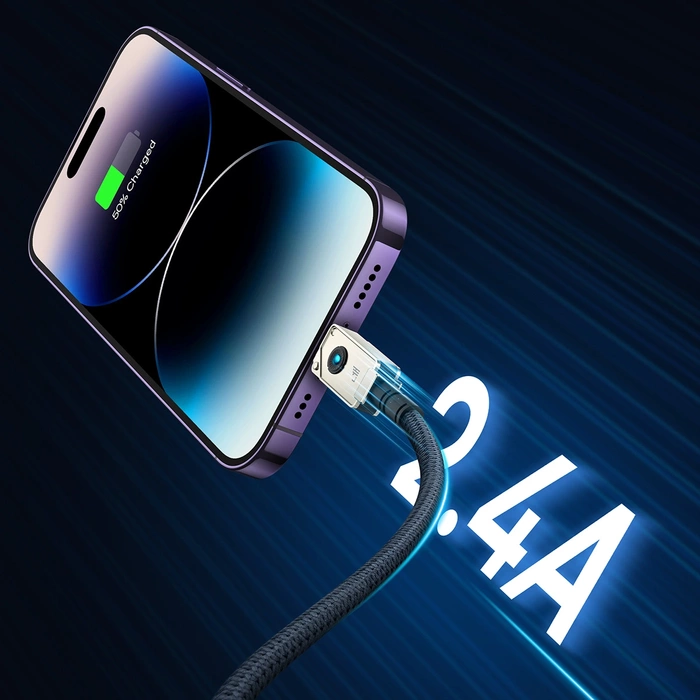 [APRÈS RETOUR] Câble USB - Lightning Baseus Incassable 2.4A 480Mbps 2m - blanc