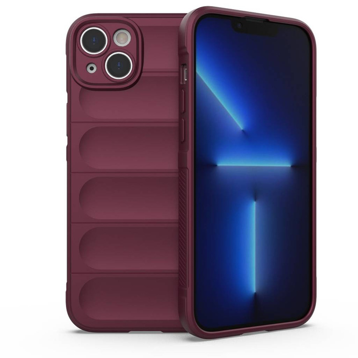 Funda Magic Shield Case para iPhone 14 Plus funda elástica blindada en burdeos