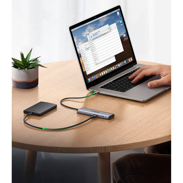 USB-C HUB - 2 x USB-A / 2 x USB-C 20 cm Ugreen CM473 - szürke