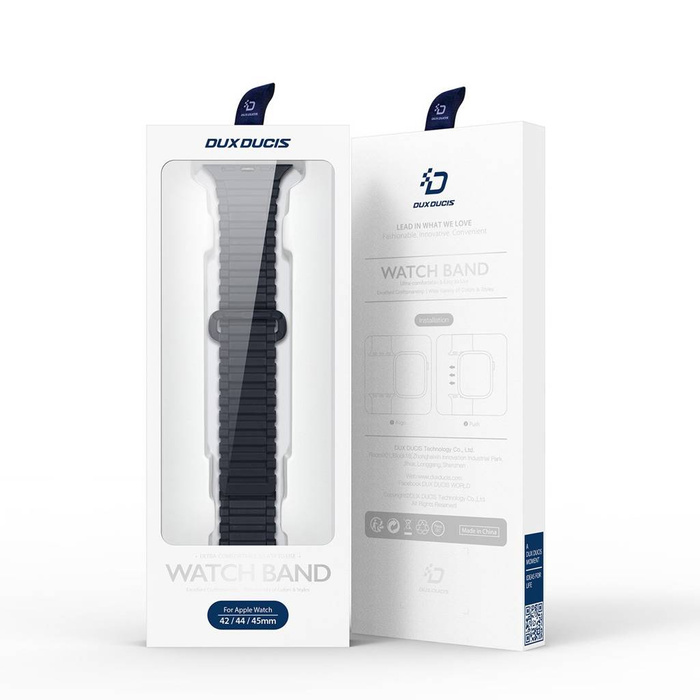 Cinturino Dux Ducis (versione armatura) cinturino per Apple Watch Ultra, SE, 8, 7, 6, 5, 4, 3, 2, 1 (49, 45, 44, 42 mm) cinturino magnetico in silicone blu