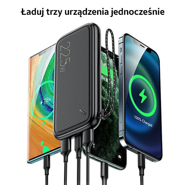 USAMS Powerbank PB56 10000mAh 22,5W 2xQC3.0 + PD Fast Charge biela / biela 10KCD15102 (US-CD151)