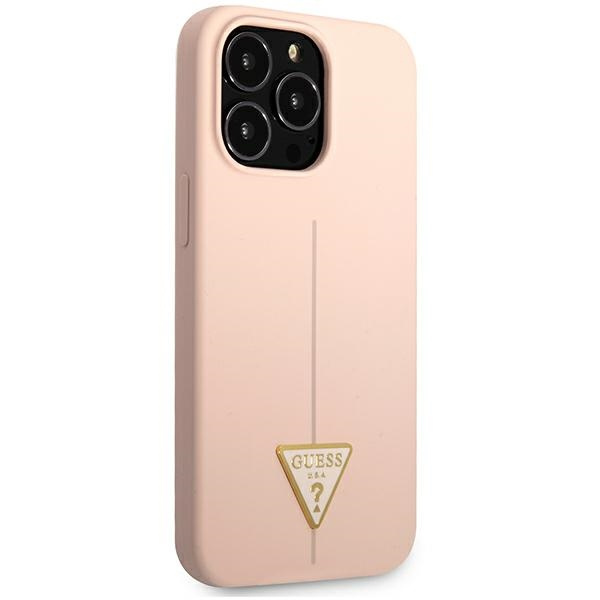Hülle GUESS Apple iPhone 13 13 Pro Silikon-Dreieck Rosa Hartcase