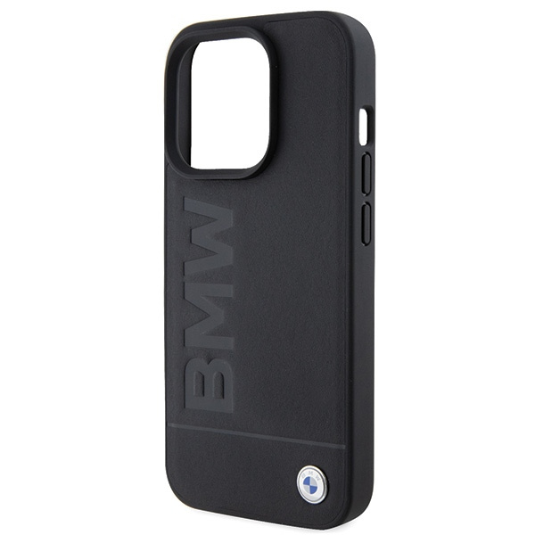 Etui BMW BMHCP15XSLLBK iPhone 15 Pro Max 6.7" czarny/black Leather Hot Stamp Case