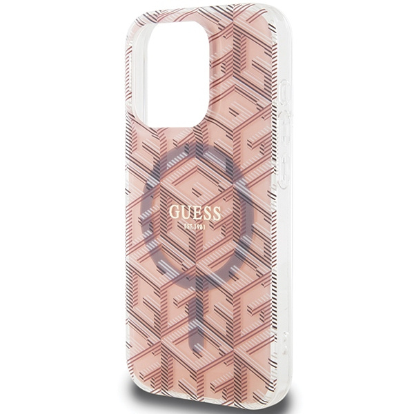 Etui Guess GUHMP15XHGCUSTGP iPhone 15 Pro Max 6.7" różowy/pink hardcase IML GCube MagSafe Case
