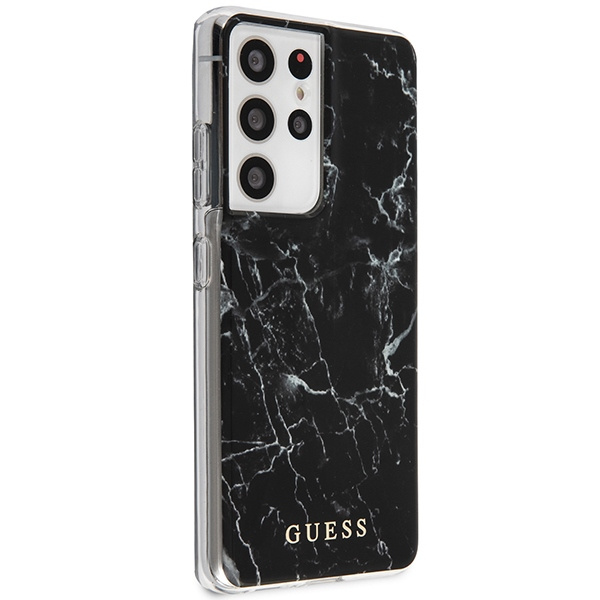 Guess GUHCS21LPCUMABK S21 Ultra G998czarny/black hardcase Marble