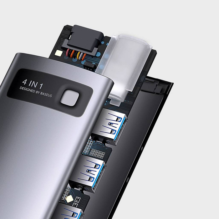 Baseus Metal Gleam Series 4 in 1 HUB Docking Station USB Type C - 4 x USB 3.2 Gen. 1 (WKWG070013)