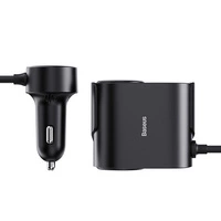 Baseus High Efficiency Pro 2x Zigarettenanzünder-Adapter mit USB-A USB-C 30W Ladegerät – Schwarz