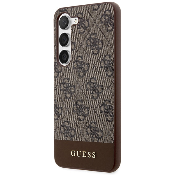 Hülle Guess GUHCS23MG4GLBR S23 Plus S916 braun/braun hartcase 4G Stripe Kollektion