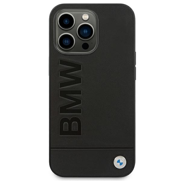 Case BMW BMHCP14LSLLBK iPhone 14 Pro 6.1" Black/Black Leather Stamp