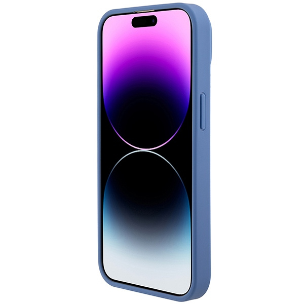 Hülle Guess GUHCP15SP4TDPB iPhone 15 6.1" blau/blau hartcase Leder 4G Triangle Strass Case