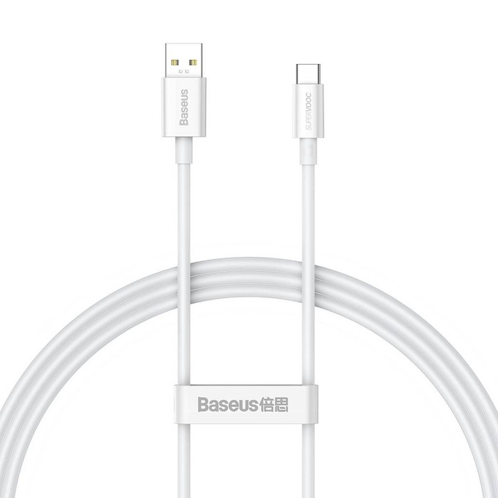 Baseus Superior Series kabel SUPERVOOC USB-A na USB-C 65W 1m bílá