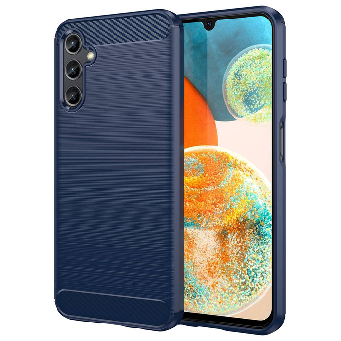 Carbon Case obal Samsung Galaxy A14 5G flexibilní silikonový carbonový kryt modrý