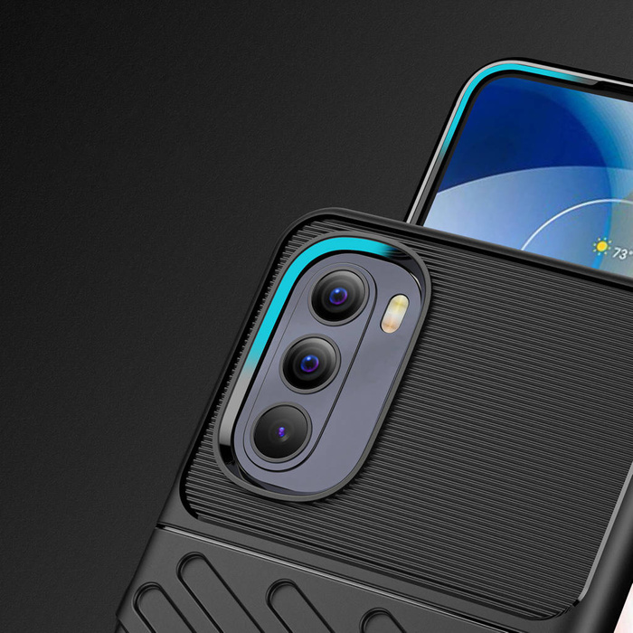 Custodia in TPU con custodia rigida e flessibile Thunder Case per Motorola Moto G Stylus 2022 nero