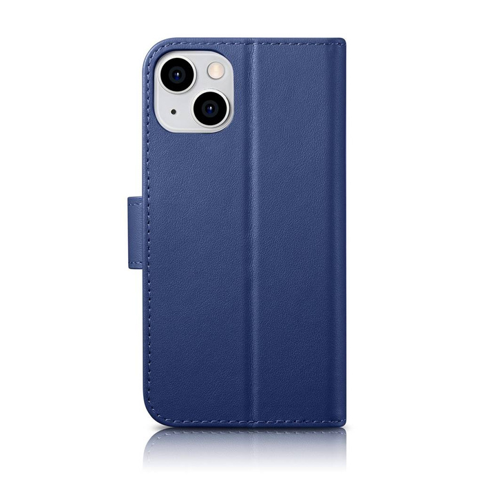 iCarer Wallet Case 2in1 iPhone 14 Flip Leather Cover Anti-RFID azul (WMI14220725-BU)