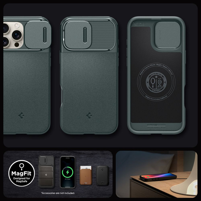 Funda Spigen Armor Mag MagSafe IPhone OPTIK 16 PRO MAX VERDE ABISMO