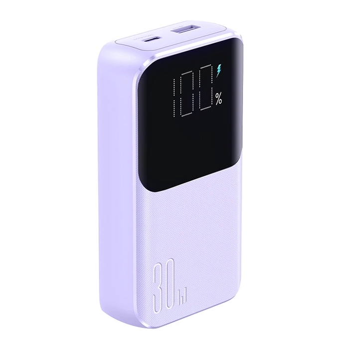 Joyroom powerbank 30W 10000mAh avec câbles Lightning et USB-C intégrés violet (JR-PBC06)