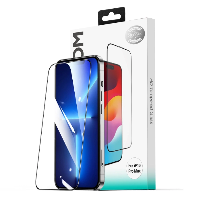 Joyroom JR-MLG0278 2.5D HD staubdichtes gehärtetes Glas mit schwarzem Rahmen für iPhone 15 Plus/16 Plus