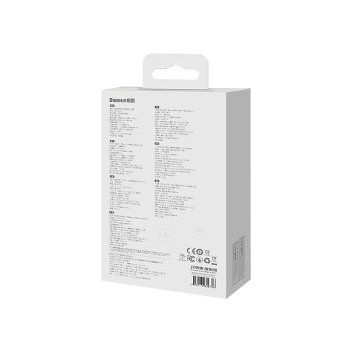 Baseus Staffa Magnetica Caricabatteria Rapida Wireless Power Bank 10000mAh 20W Viola（Con cavo di ricarica rapida serie Xiaobai da Tipo-C a Tipo-C 60W(20V/3A) 50cm Bianco）