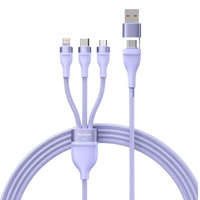 Baseus Flash Series II Cable USB Tipo C / USB Tipo A - USB Tipo C / Lightning / micro USB 100 W 1,2 m violeta (CASS030105)