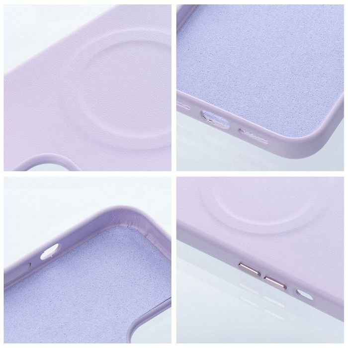 ROAR futerał LEATHER MAG kompatybilny z MagSafe do IPHONE 12 Pro Fioletowy