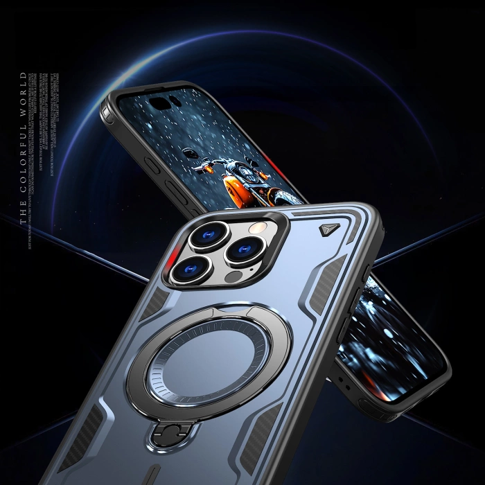 Hybrid Armor Trendy Case with MagSafe for iPhone 16 Pro - Blue