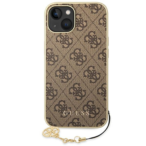 Hülle GUESS Apple iPhone 14 Plus 4G Charms Kollektion Braun Hartcase
