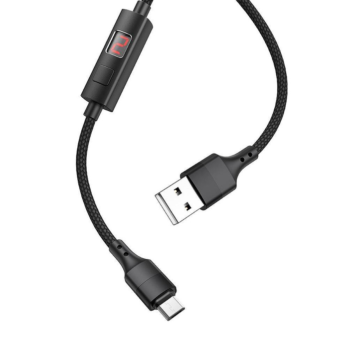 Kábel Micro USB HOCO SELECTED Centrálne časovanie LCD Micro USB S13 čierna