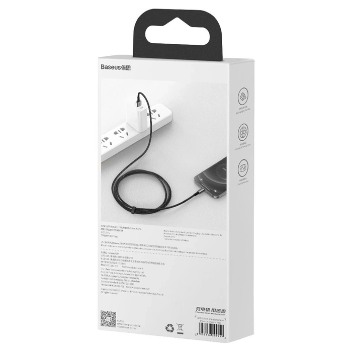 [RETURNED ITEM] Baseus Tungsten USB - Lightning kabel 2,4 A 2 m černý (CALWJ-A01)